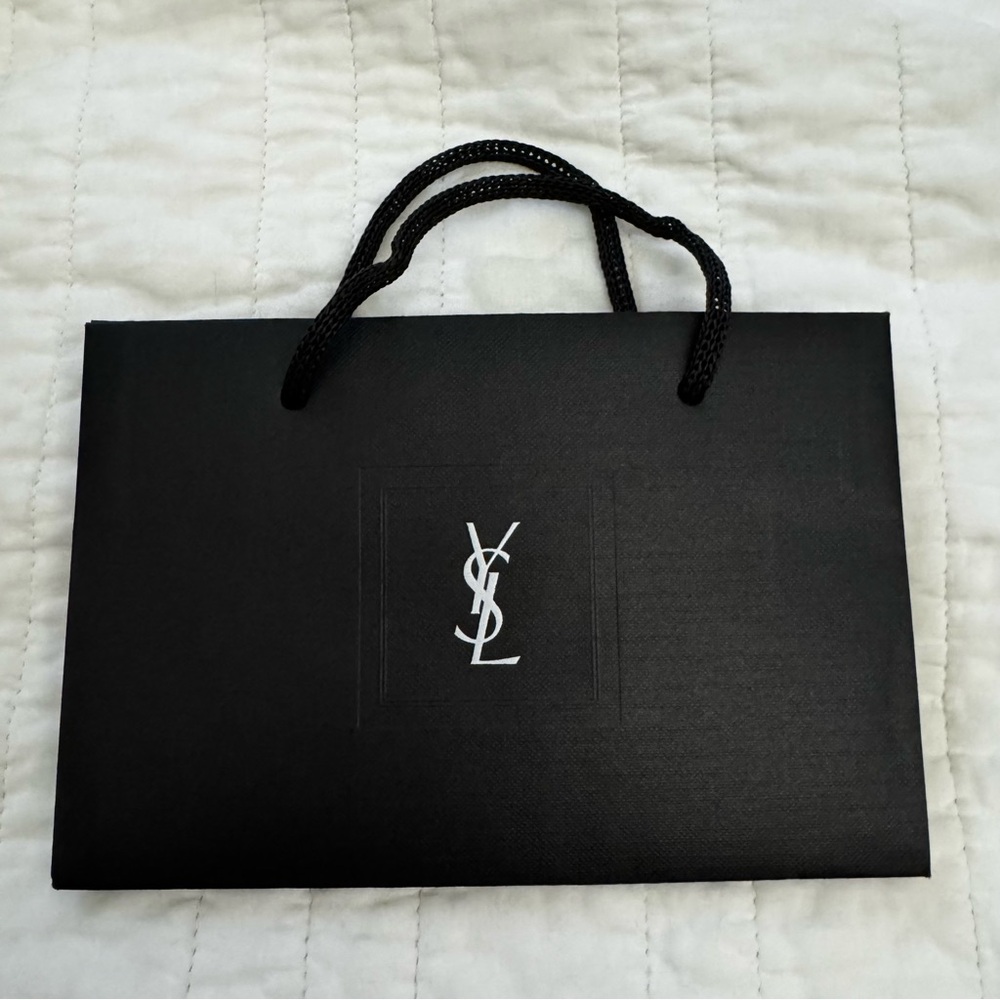 Yves Saint Laurent Small Black Gift Bag with Rope Handles 100% Authentic